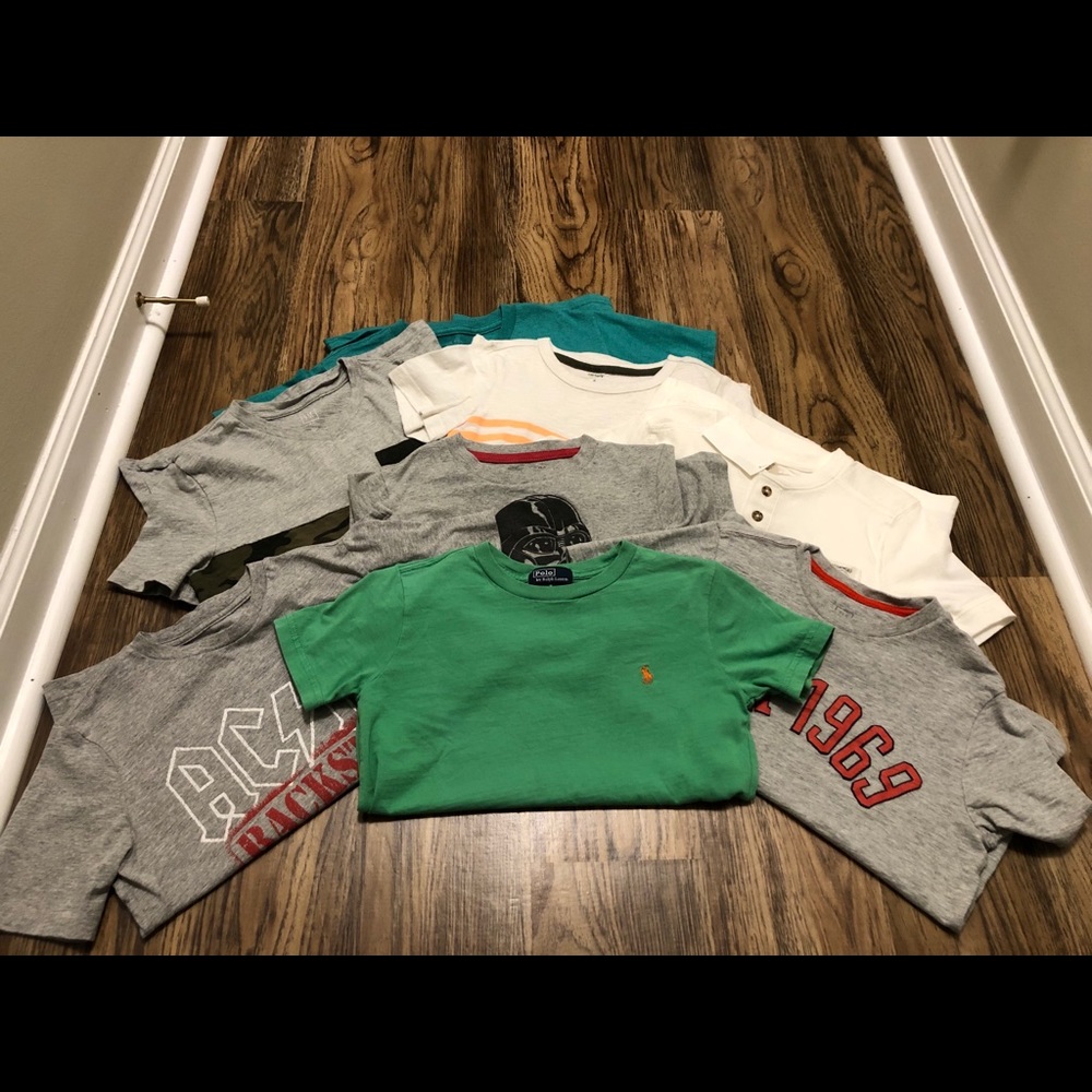 9 small boys shirts